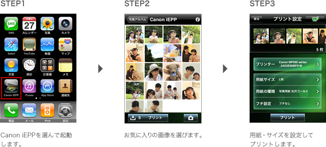 Easy-PhotoPrint for iPhone�̑���C���[�W