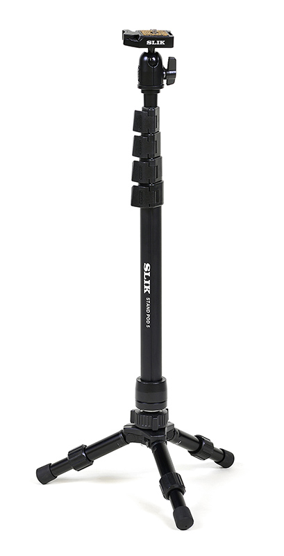 一脚目　専用 SLIKの自立する一脚が補助脚を強化 より安定するように - デジカメ Watch
