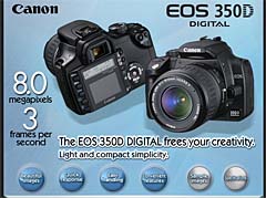 米Canon、世界最軽量のデジタル一眼「EOS 350D DIGITAL / REBEL XT」