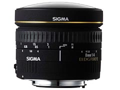 シグマ、デジタルに対応したAF魚眼レンズ「8mm F4 EX DG」、「15mm F2