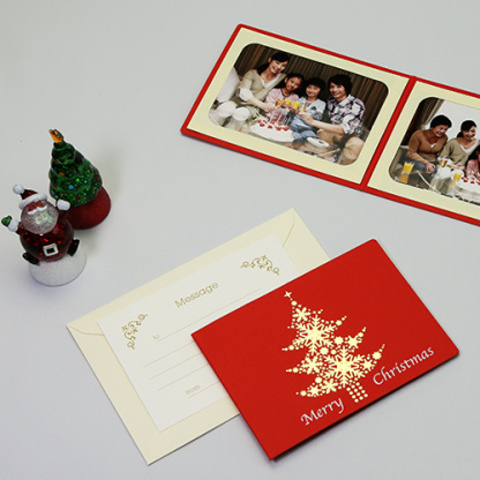 メッセージカードを贈ろう クリスマス柄の写真台紙 女子カメ Watch