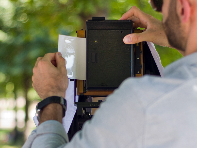 ロモグラフィー、4×5カメラ用のインスタントフィルムバック - デジカメ