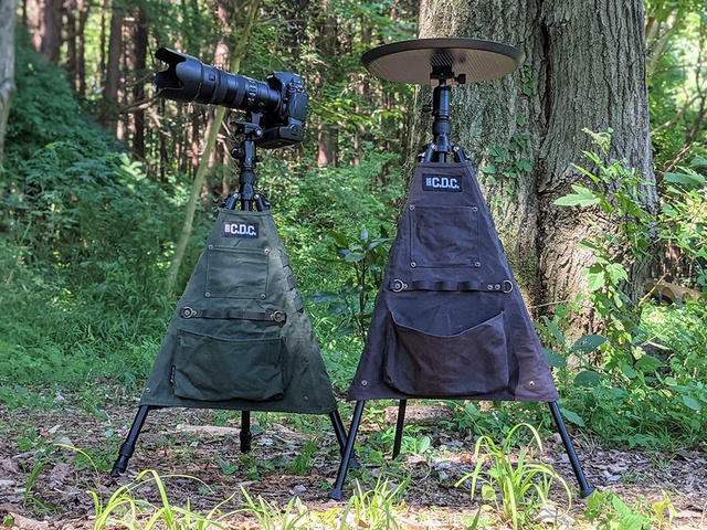 エツミ、ポケット付き三脚カバー「トライポンチョ」。キャンプやBBQも