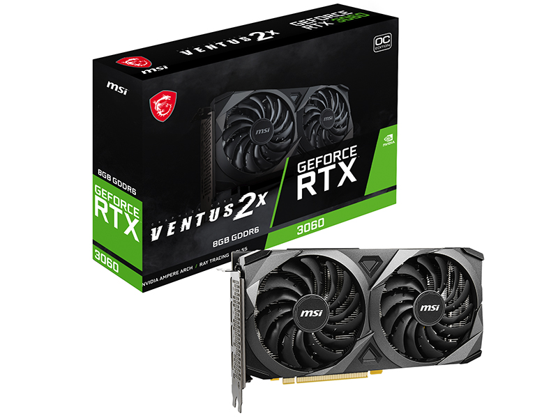 MSI、GeForce RTX 3060採用のグラフィックスカード「VENTUS 2X 8G OC