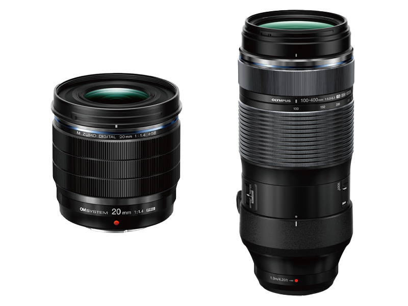 M.ZUIKO DIGITAL「ED 20mm F1.4 PRO」「ED 100-400mm F5.0-6.3 IS」が