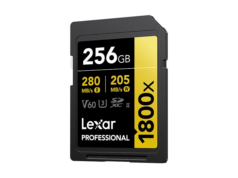 Lexar、V60準拠のSDXC UHS-II「Professional 1800x GOLD」に容量64GB