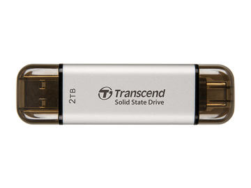 トランセンド、USB Type-C内蔵のスティック型SSDに新色「シルバー」を