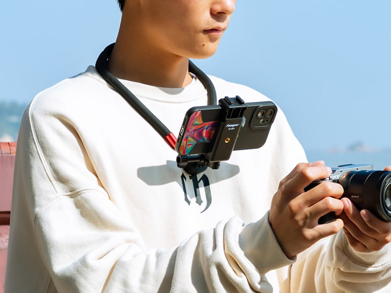 Fotopro、ハンズフリーでスマホやアクションカムを固定するネック