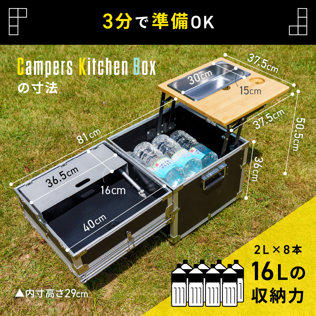 ガス台」「流し台」「調理場」「テーブル」などを集約／オールインワン 