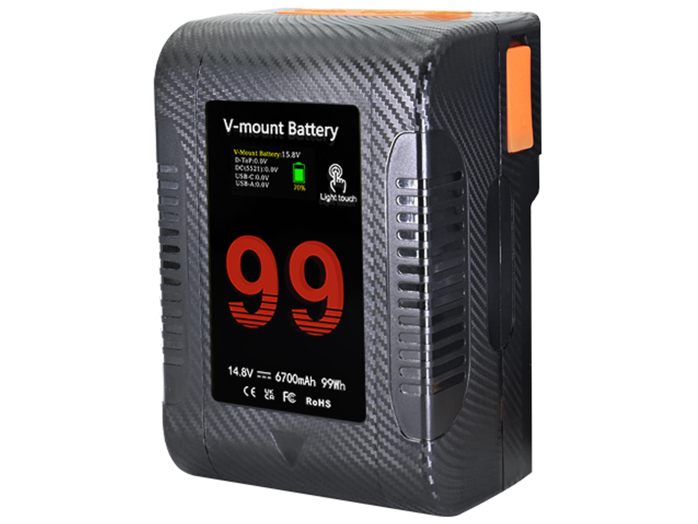 USB Type-C端子や表示ディスプレイを備えたVマウントバッテリー