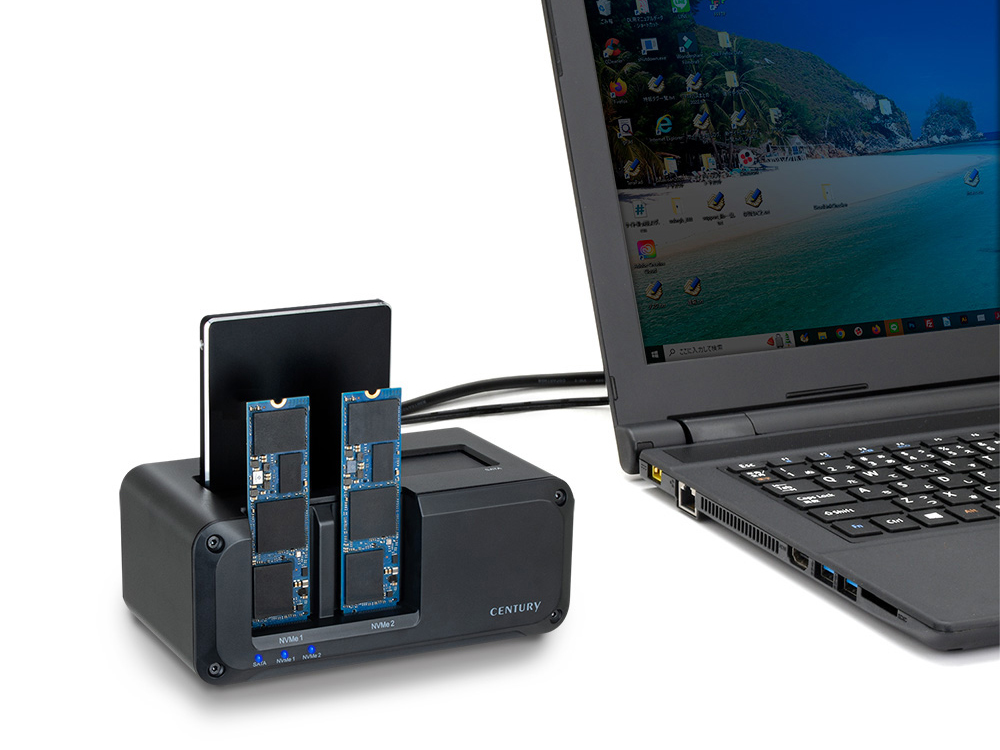 M.2 NVMe SSDを2枚装着できる「裸族のお立ち台」新製品