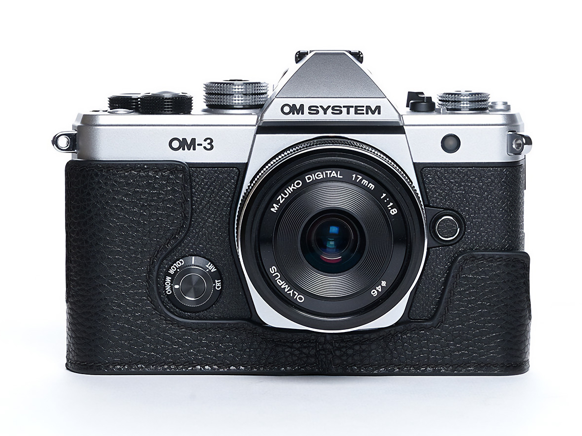 OM SYSTEM OM-3用レザーケースに黒糸ステッチモデル - デジカメ Watch
