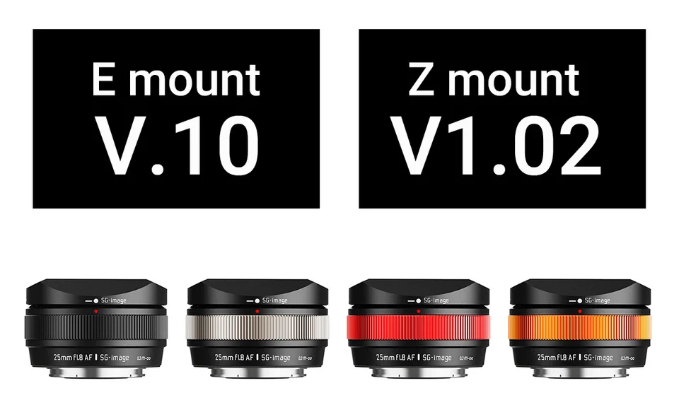 SG-image AF 25mm F1.8」に最新ファームウェア ソニーE/ニコンZ