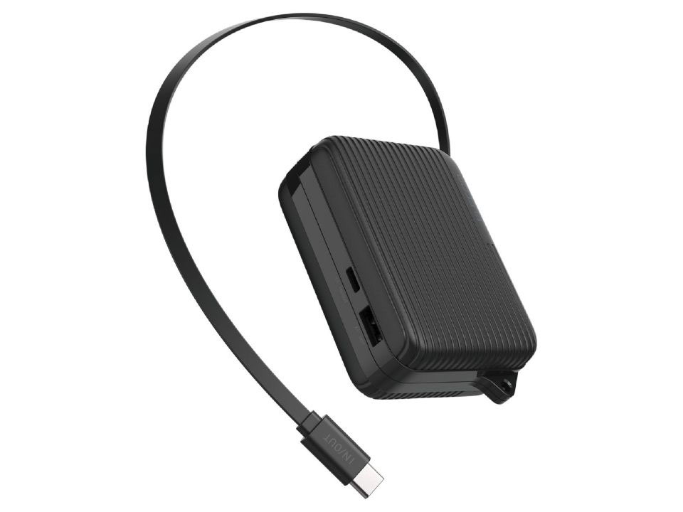 巻き取り式のUSB Type-Cケーブルが一体化したモバイルバッテリー　“キャリーケース風デザイン”を採用