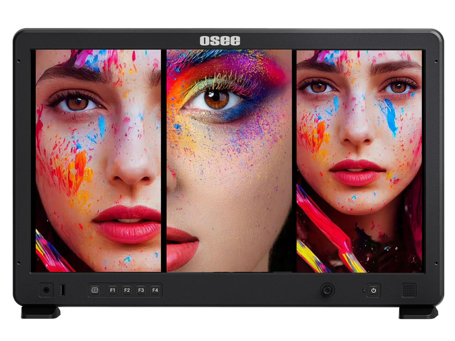 入力ごとの分割表示が可能　制作現場向けの21.5型モニター　縦画面の同時レイアウトも