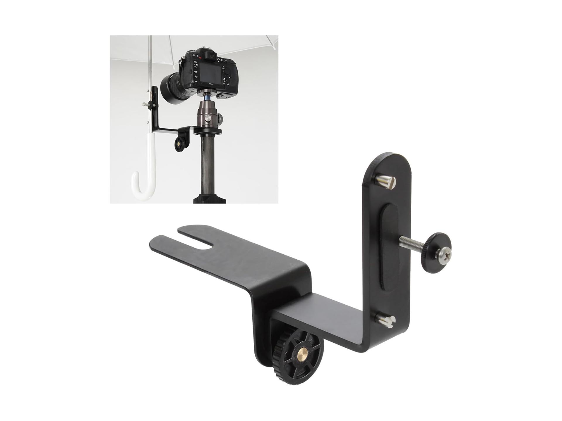 岡嶋和幸の「あとで買う」 1,715点目：三脚と雲台の間に差し込み固定する傘ホルダー - デジカメ Watch