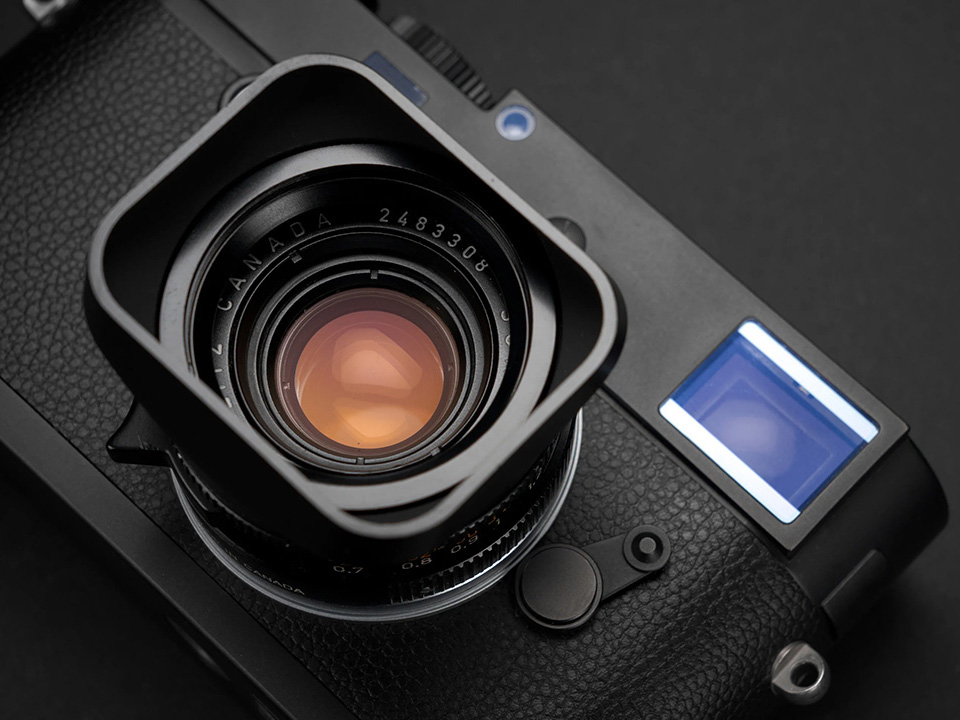 ライカ ズミクロンM 35mm f/2」用の角型アルミフード - デジカメ Watch