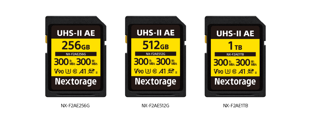 Nextorageから大容量・V90対応のSDXC UHS-IIメモリーカード「NX-F2AEシリーズ」　