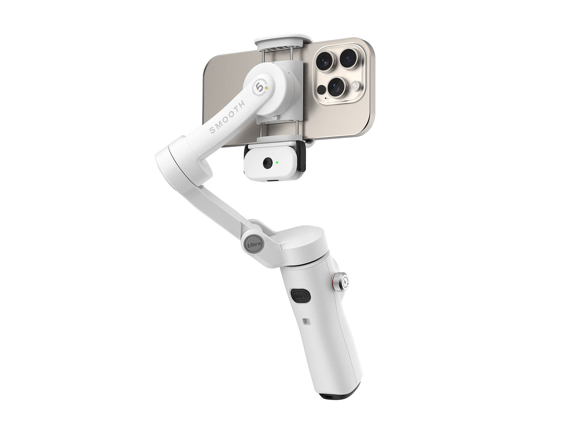 AIトラッキングが可能なスマホ用ジンバル　ライト、延長ロッド、ワイヤレスリモコンも