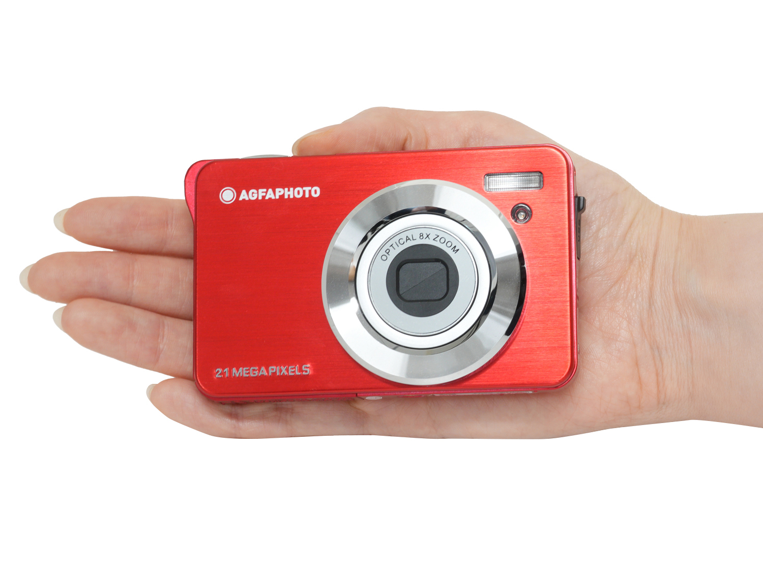 光学8倍ズーム搭載のAGFA PHOTO製カメラ　重量約100gの薄型ボディ