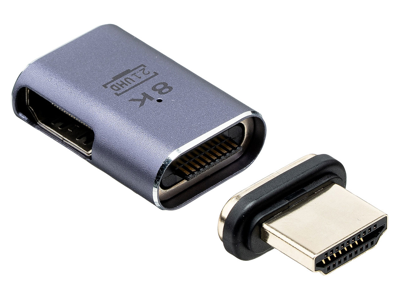 マグネットで着脱できるL字型のHDMIアダプター　