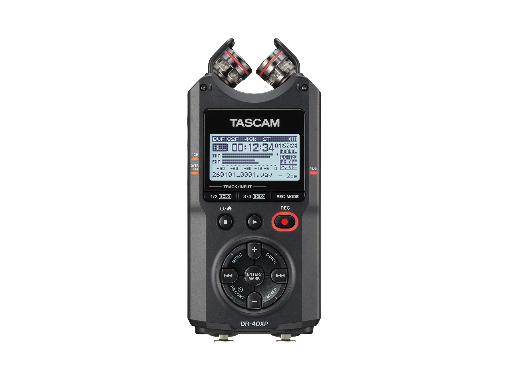 TASCAM、可動式マイクとXLR入力を備えた4chレコーダー　32bitフロート録音に対応　USB Type-Cポートも搭載