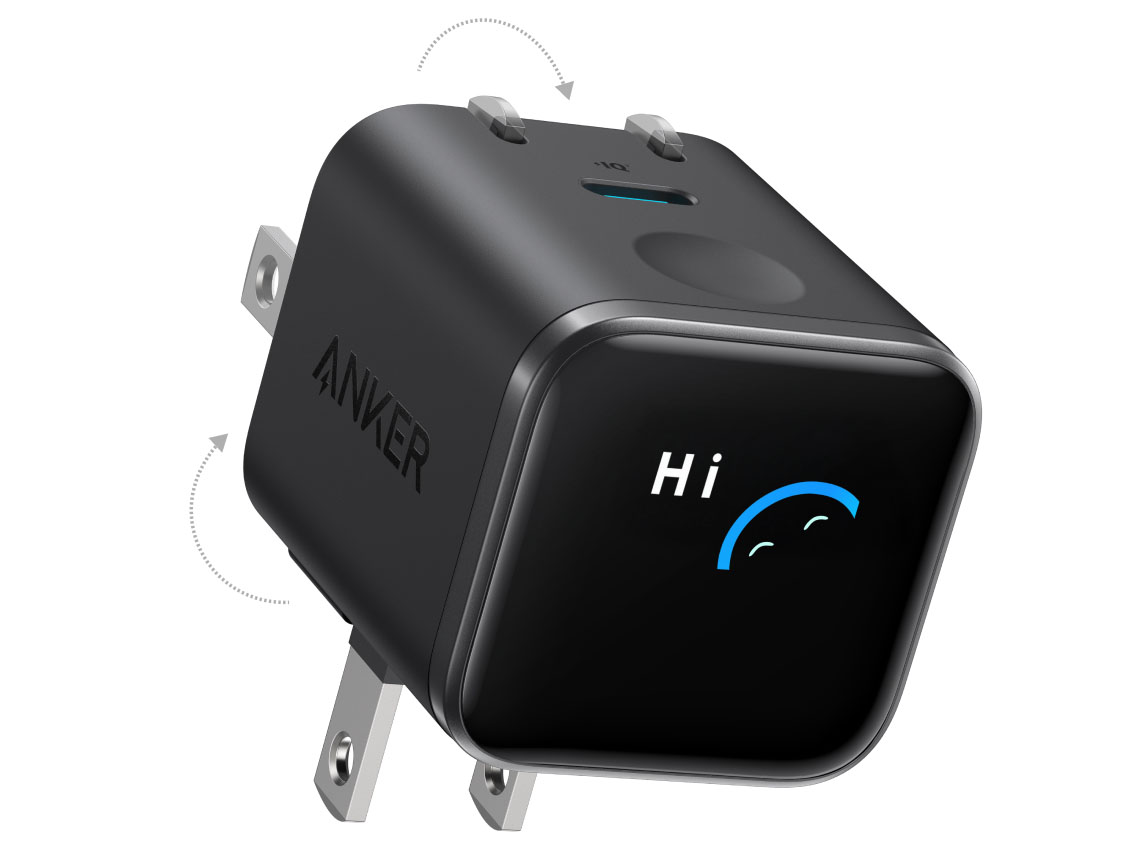 Anker、「充電が終わるまでの時間」を表示する45W充電器 本体にスマートディスプレイを装備