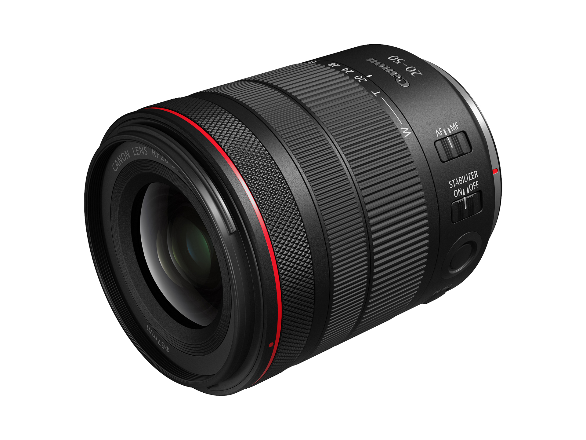 パワーズーム内蔵の標準ズームレンズ「RF20-50mm F4 L IS USM PZ」　
