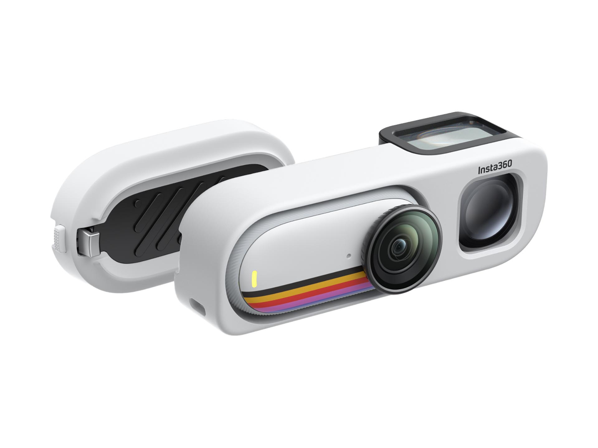 アクションカメラをフィルムカメラ風にする「Insta360 GO 3S」レトロキット　光学式のウェストレベルファインダーを増設　拡張バッテリーパックも同梱