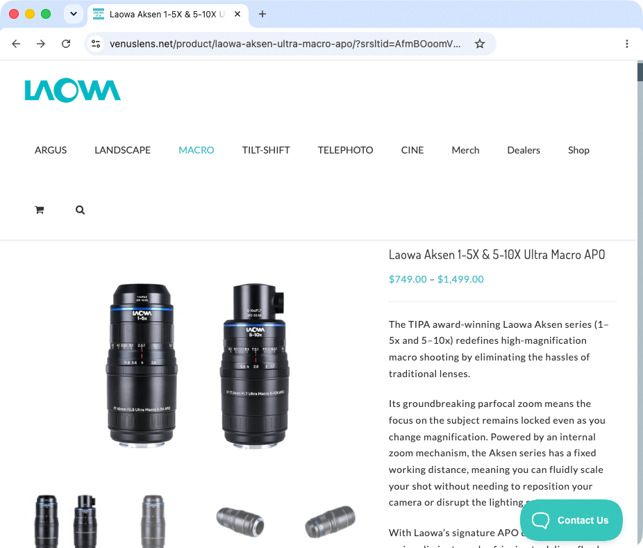 LAOWAが初の「5〜10倍」マクロレンズを海外発売　ズームしてもピント位置が変わらないパーフォーカル設計